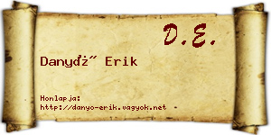 Danyó Erik névjegykártya