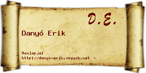 Danyó Erik névjegykártya